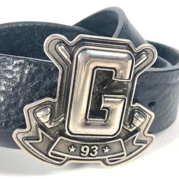 GUCCI 223896 G logo buckle belt Leather Black/Silver main image 5